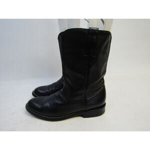 COWTOWN Mens Size 8.5 D Black Leather Roper Cowboy Western Boots